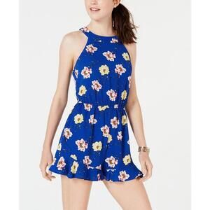 Trixxi Juniors Floral Print Halter Romper Size 2XL